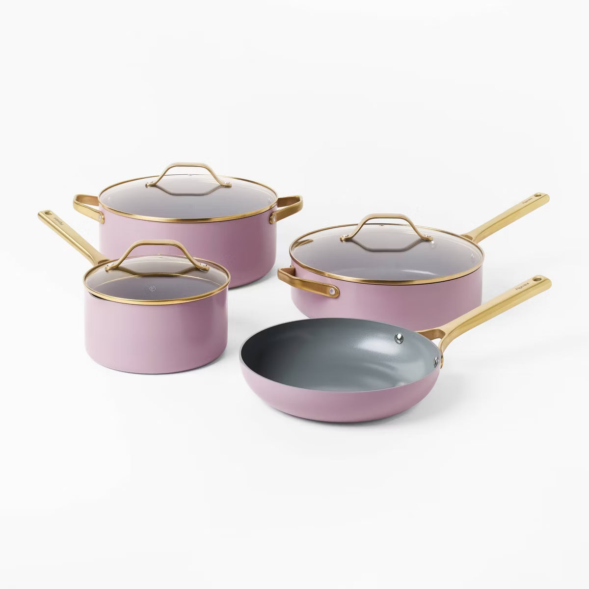 Cookware Set – 7pc Nonstick Ceramic Coated Aluminum Cookware Set – Lavender