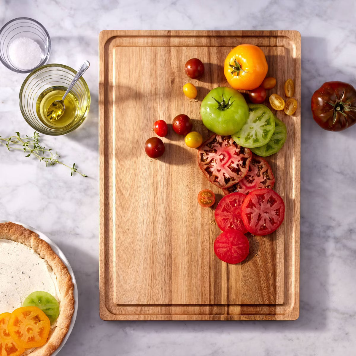 Carving Board – Culinvaro 14"x20" Acacia Wood Carving Board with Juice Groove Natural