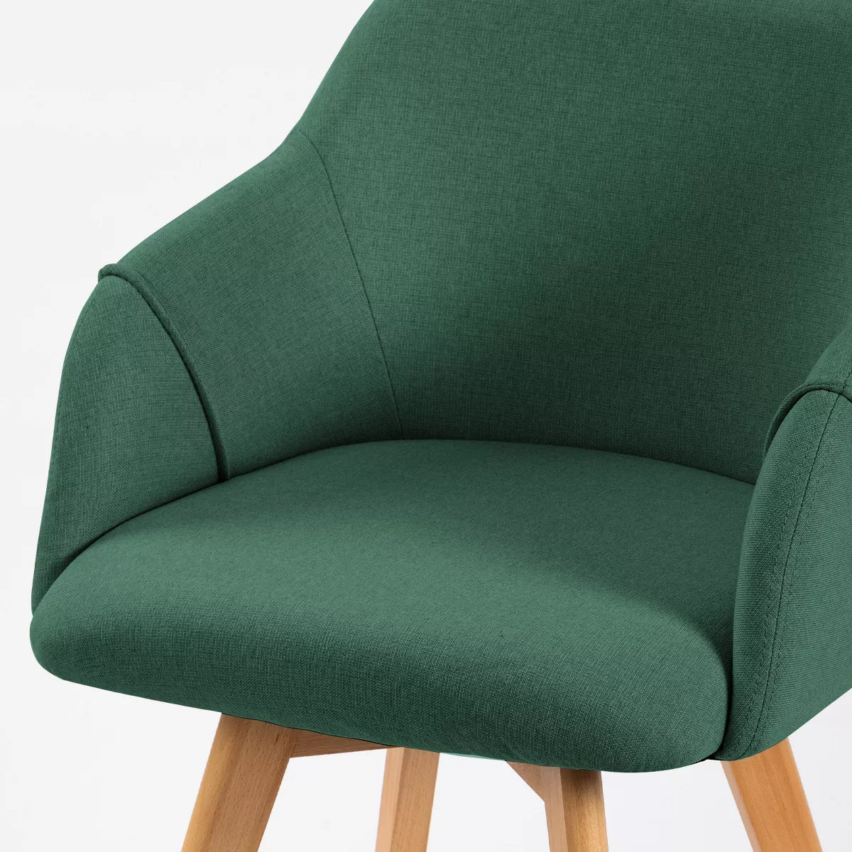 Swivel Dining Chairs Set of 2, Linen Upholstered Armchairs with Solid Wood Legs