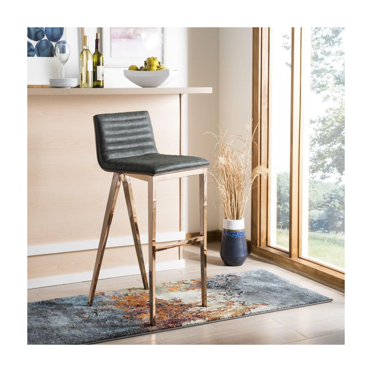 Mckay Bar Stool - FOX3016 - Ash Green/Copper