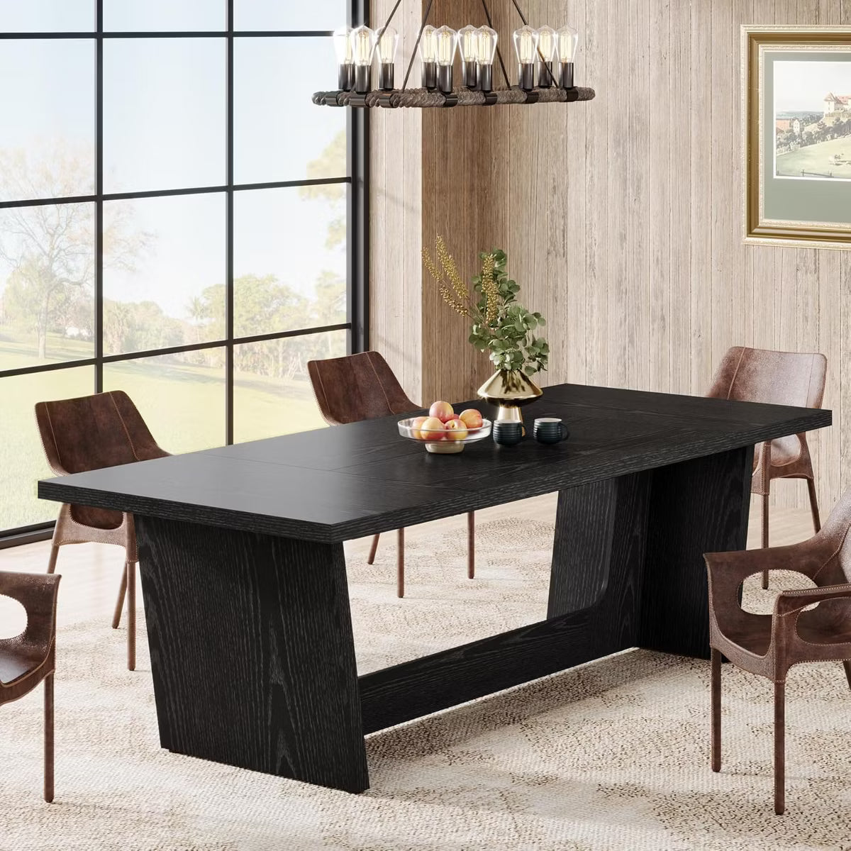 Dining Table – Culinvaro 70.9-Inch Wood Dining Room Table, Rectangular Farmhouse Dining Table