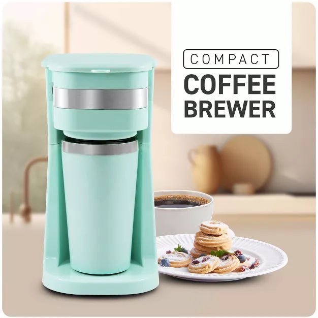 Single-Serve Coffee Maker – ersonal Coffee Maker with Thermal Travel Mug – Stainless Steel