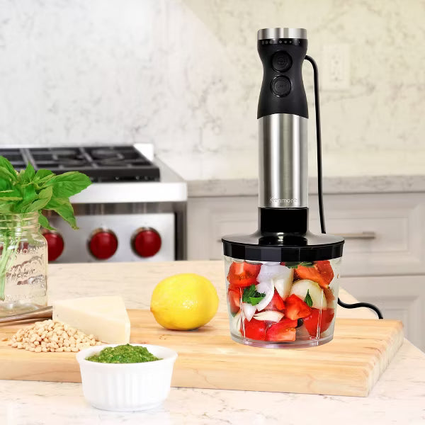 Immersion Blender – 400W Hand Blender Set with Food Chopper and Whisk – Stainless Steel