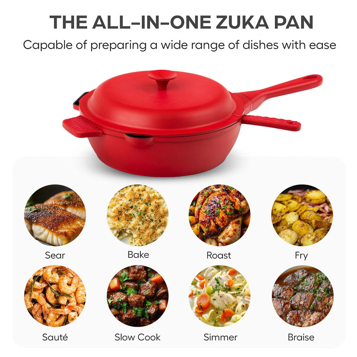 Frying Pan – Zuka Everyday Pan 8" Nonstick Multi – Red