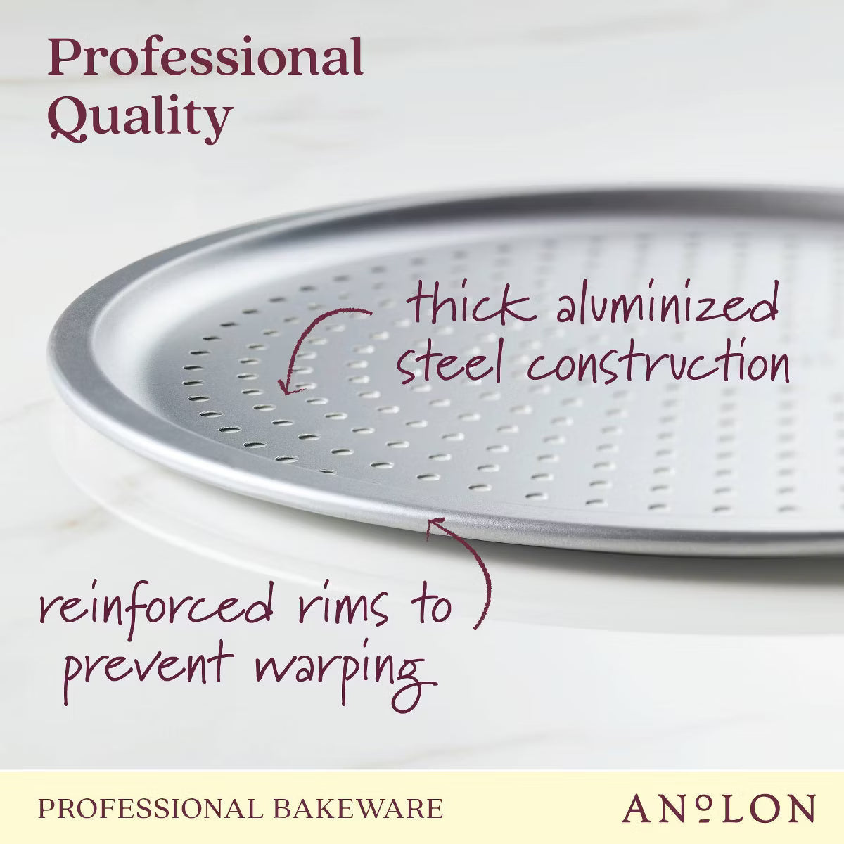 Pizza Pan – 4" Pro Bake Bakeware Aluminized Steel Perforated Pizza Pan – Dots
