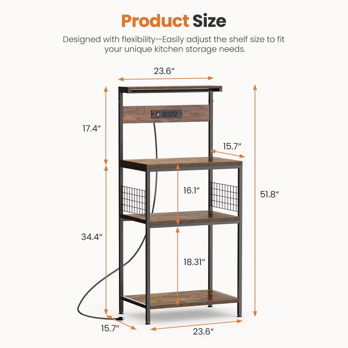 Baking Rack – Culinvaro 3-Tier Kitchen Baking Rack – Heavy-Duty Steel Microwave Oven Stand