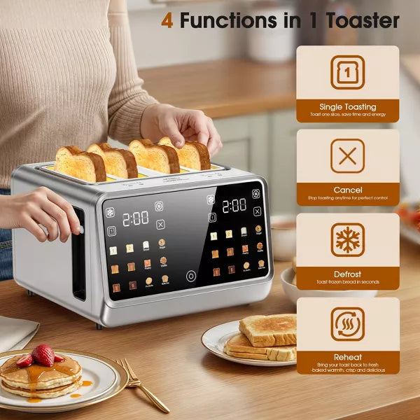 Toaster – 4 Slice Smart Touchscreen Toaster – White