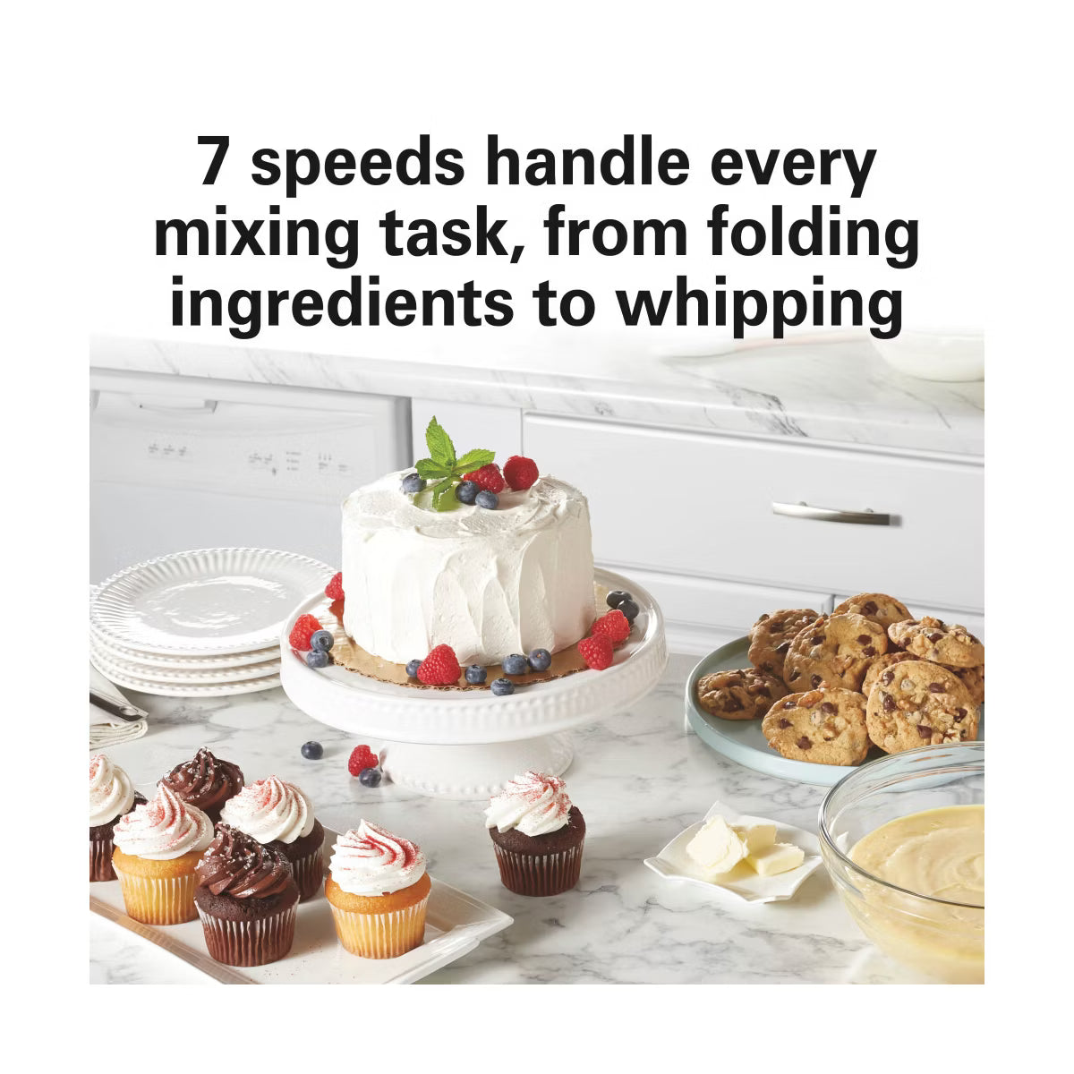 Stand Mixer – Stand Mixer 7 Speeds 4 Quart Capacity – Stainless Steel