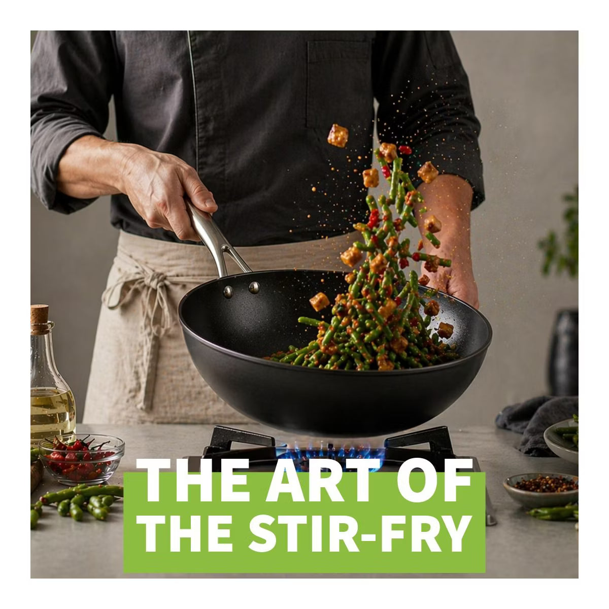 Wok – 12" Nonstick Wok/Stir-Fry Pan – Black