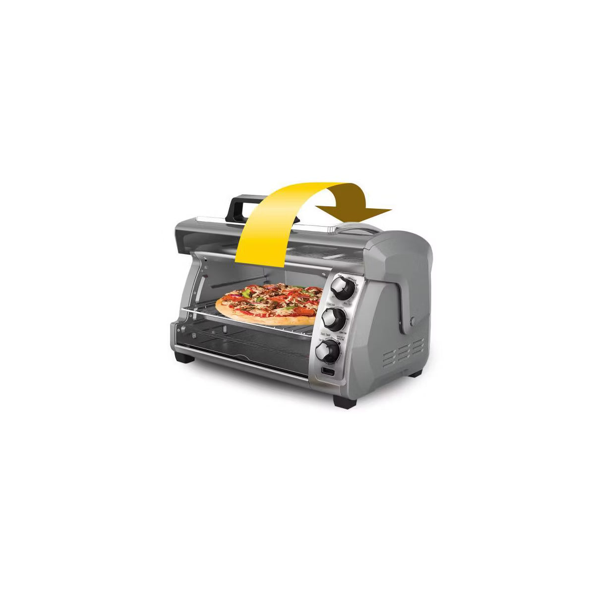 Toaster Oven – Roll-Top Door Easy Reach Toaster Oven – Gray