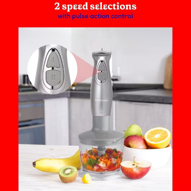 Immersion Blender – Blender, 2-Speed Hand Mixer with Blade – Stainless Steel
