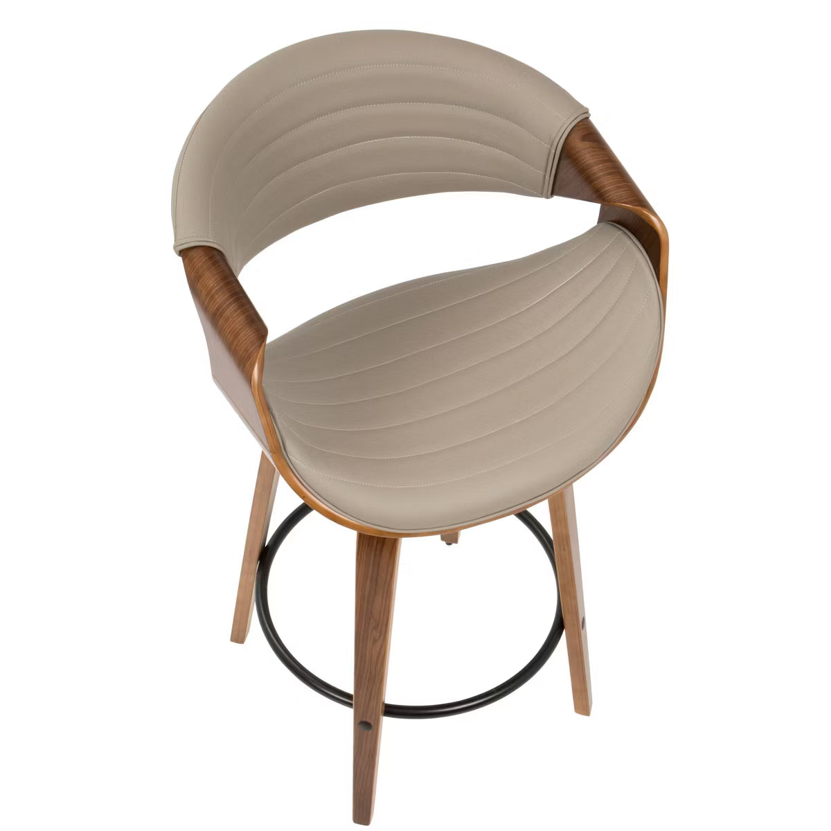 Set of 2 Symphony Upholstered Counter Height Barstools Gray/Walnut