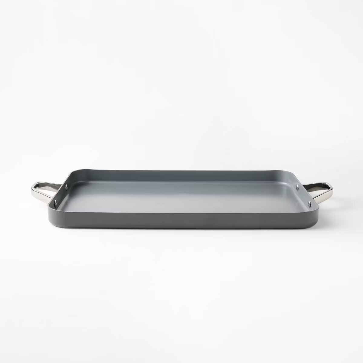 Griddle Pan – Nonstick Ceramic Coated Aluminum Double Burner Griddle Dark – Gray