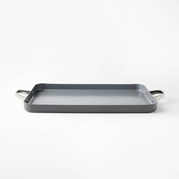 Griddle Pan – Nonstick Ceramic Coated Aluminum Double Burner Griddle Dark – Gray