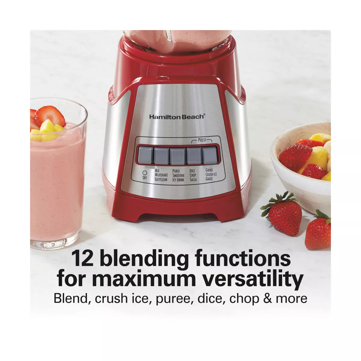 Countertop Blender – Function Blender 58147: 12 Speeds, 700 Watts, 40 oz Capacity – Red
