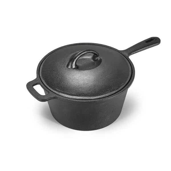 Saucepan – Pre-Seasoned Cast Iron 2.0 Qt – Black
