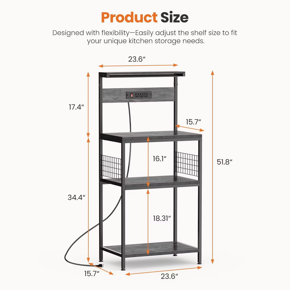 Baking Rack – Culinvaro 3-Tier Kitchen Baking Rack – Heavy-Duty Steel Microwave Oven Stand
