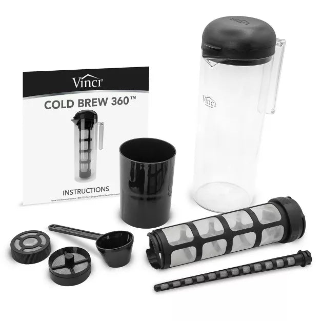 Cold Brew Coffee Maker – 1.2L 360 Cold Brew Coffee Maker – Black