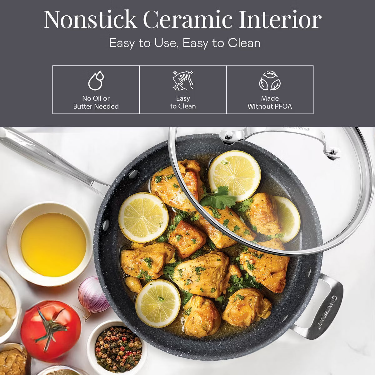 Skillet – 14” Ceramic Nonstick Skillet – Black