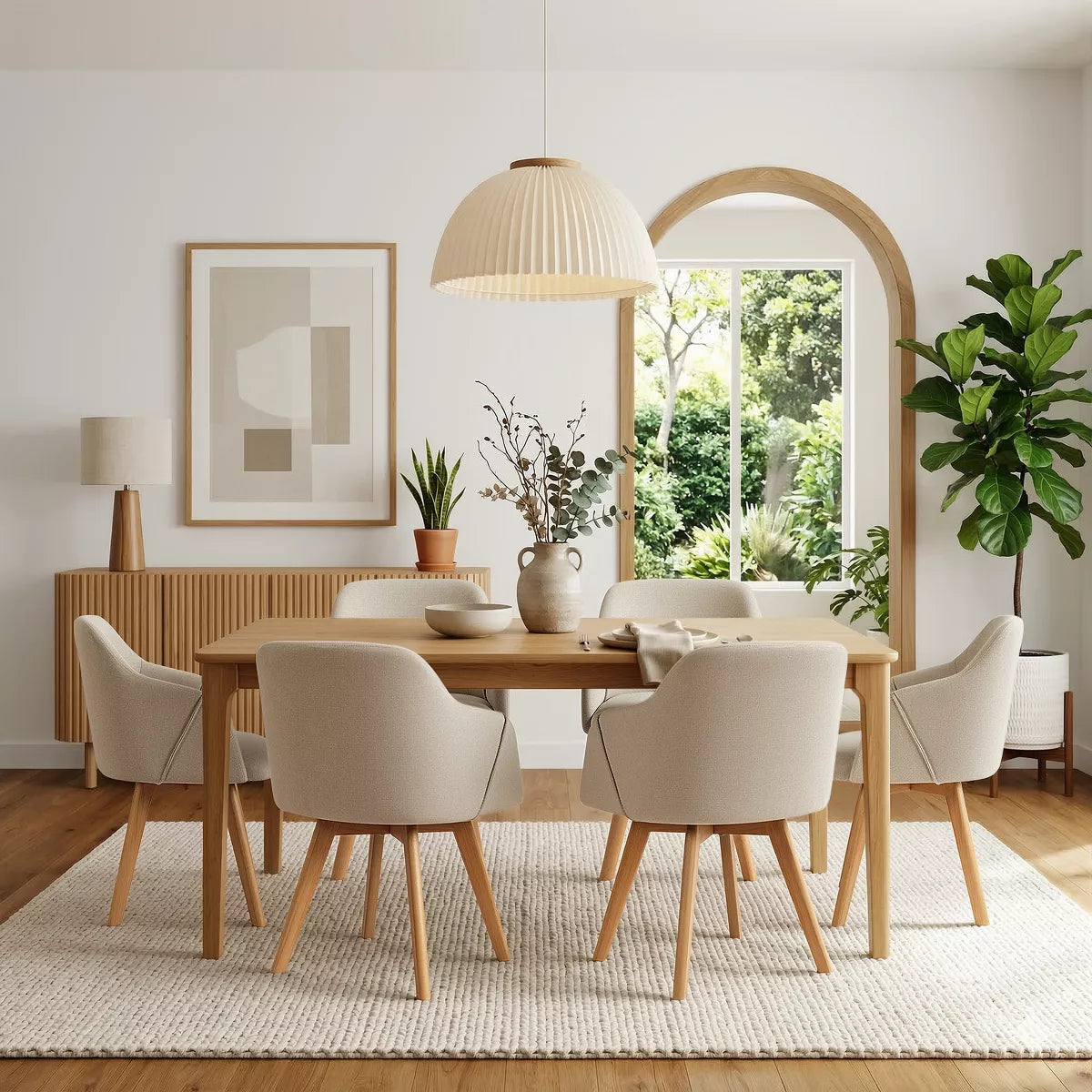 Swivel Dining Chairs Set of 2, Linen Upholstered Armchairs with Solid Wood Legs