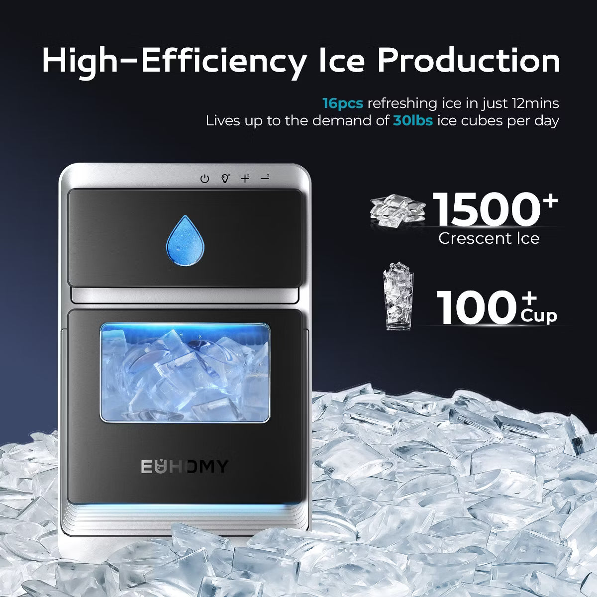 Ice Maker – Crescent Ice Maker Countertop, 30lbs/24H – White