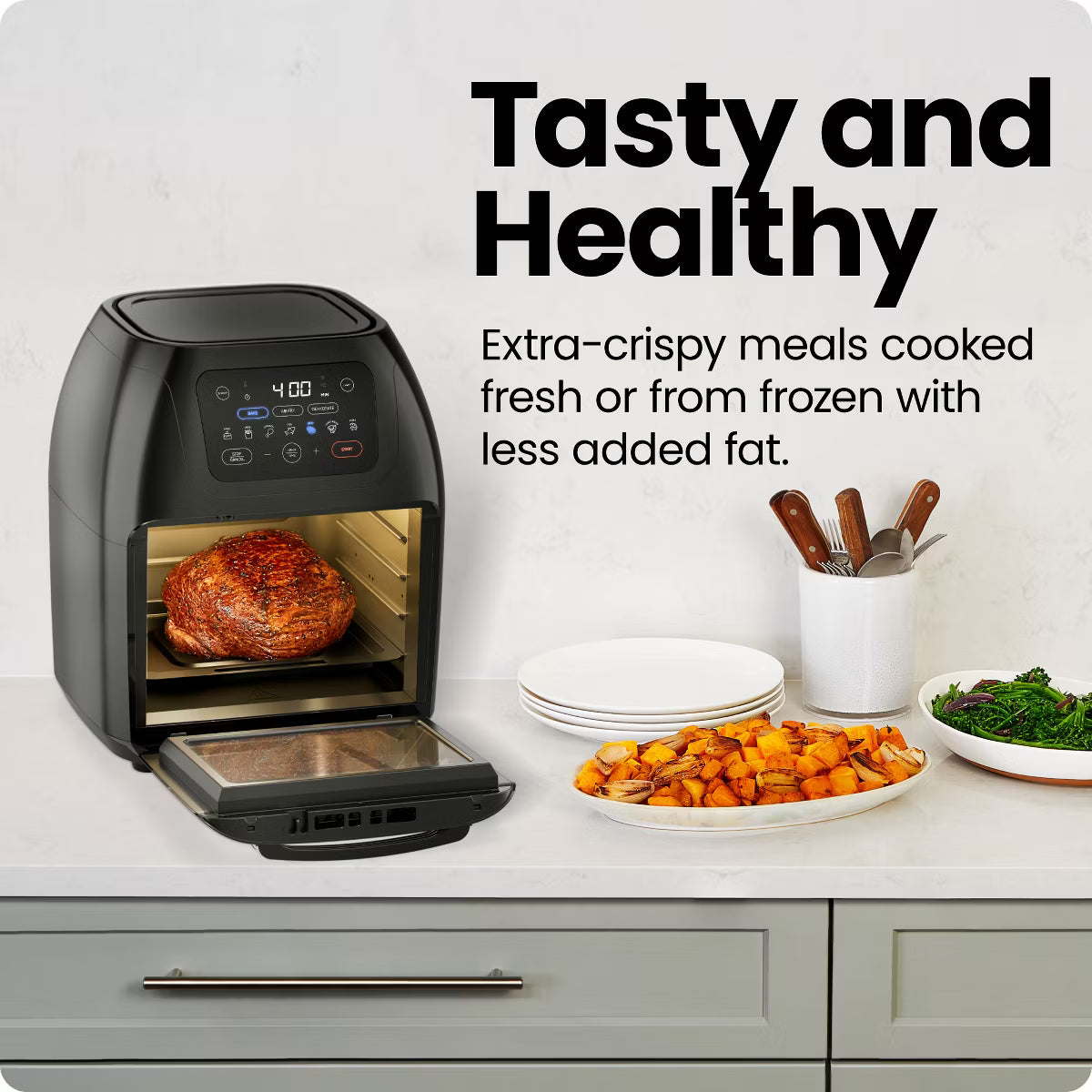 Air Fryer – Multifunctional Digital 10 Qt. Air Fryer+ Rotisserie, Fry – Black