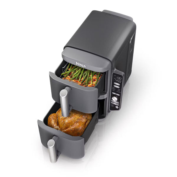 Air Fryer – DoubleStack XL 10qt, 6-in-1, 2-Basket Air Fryer – Gray