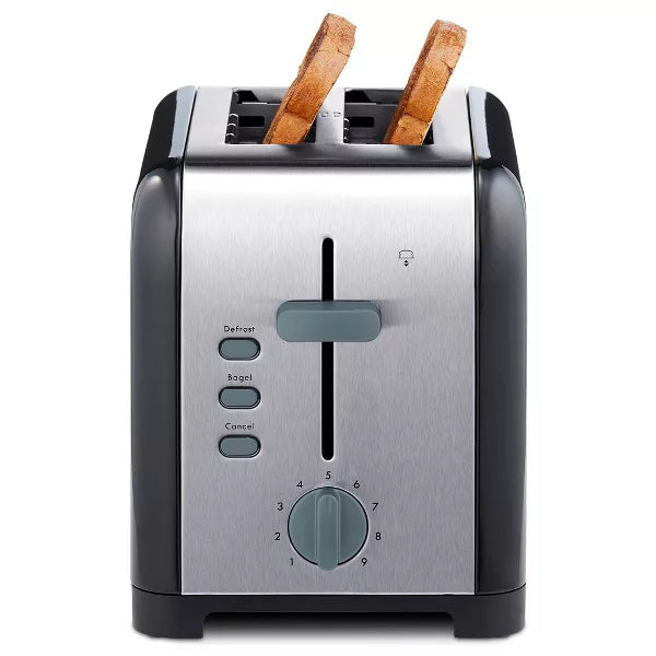 Toaster – 2-Slice Toaster with Wide Slot & Bagel – Stainless Steel