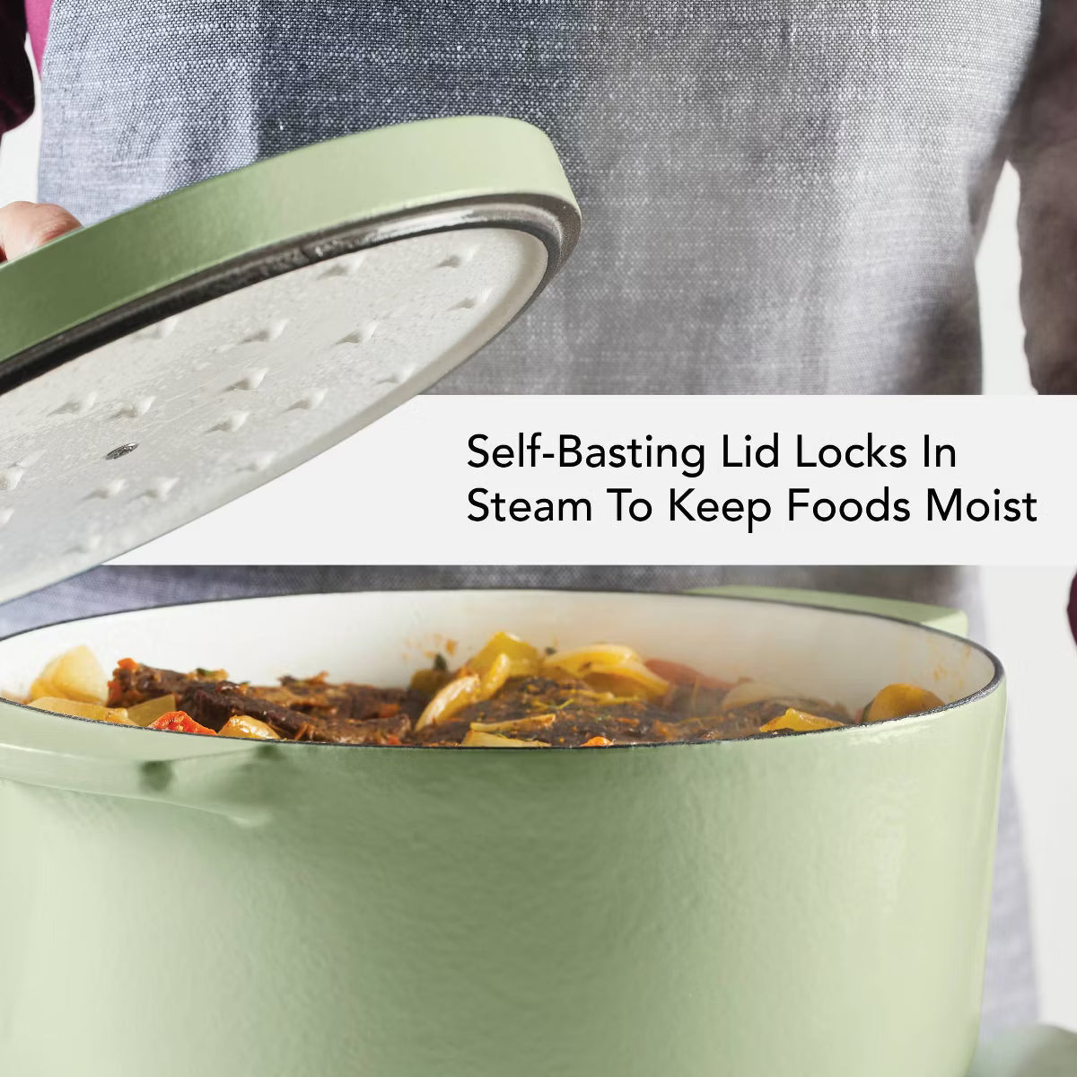 Dutch Oven – 6qt Enameled Cast Iron Induction Dutch Oven Pistachio: – Green