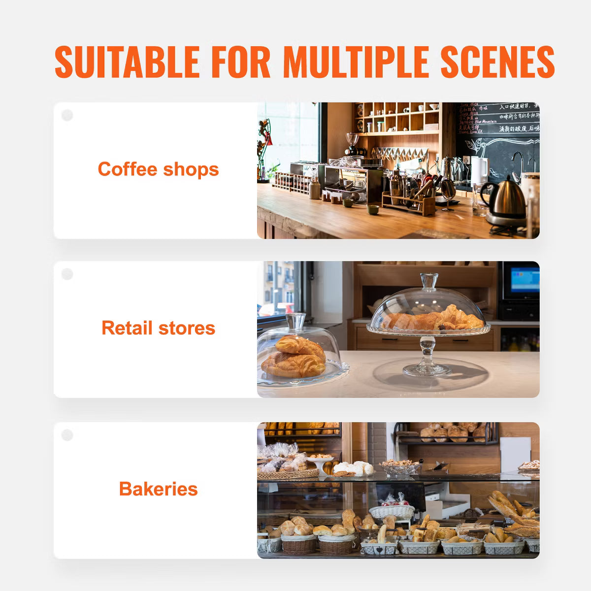 Display Case – Culinvaro Pastry Display Case, 3-Tier Commercial Countertop Bakery Display Case