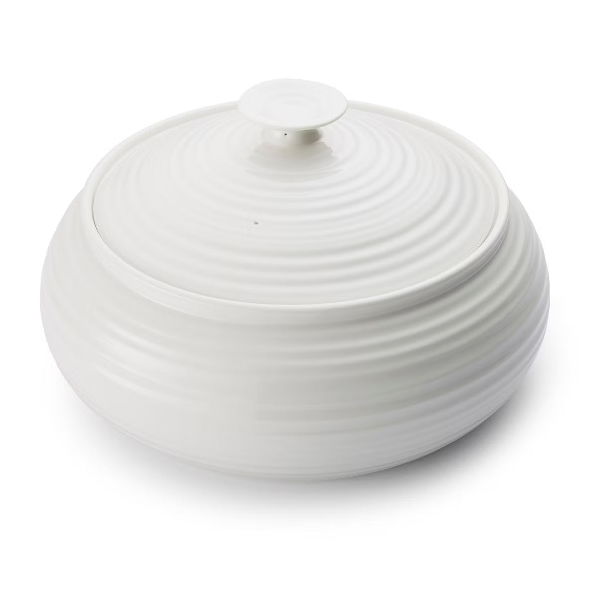 Casserole Dish – 6 Pint Fine Porcelain Round Bakeware, Freezer – White