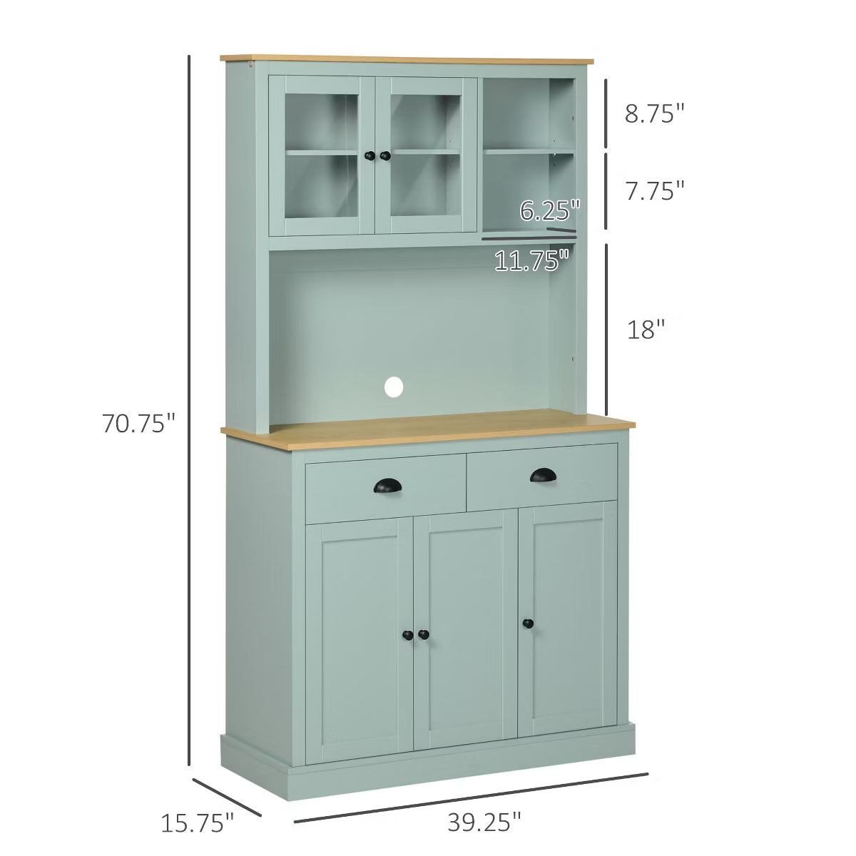 Buffet Cabinet – Culinvaro 71" Freestanding Pantry, Kitchen Buffet with Hutch