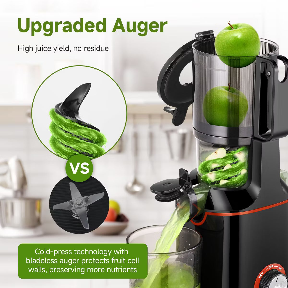 Juicer – 160W Pure Motor, Reverse Function – Black