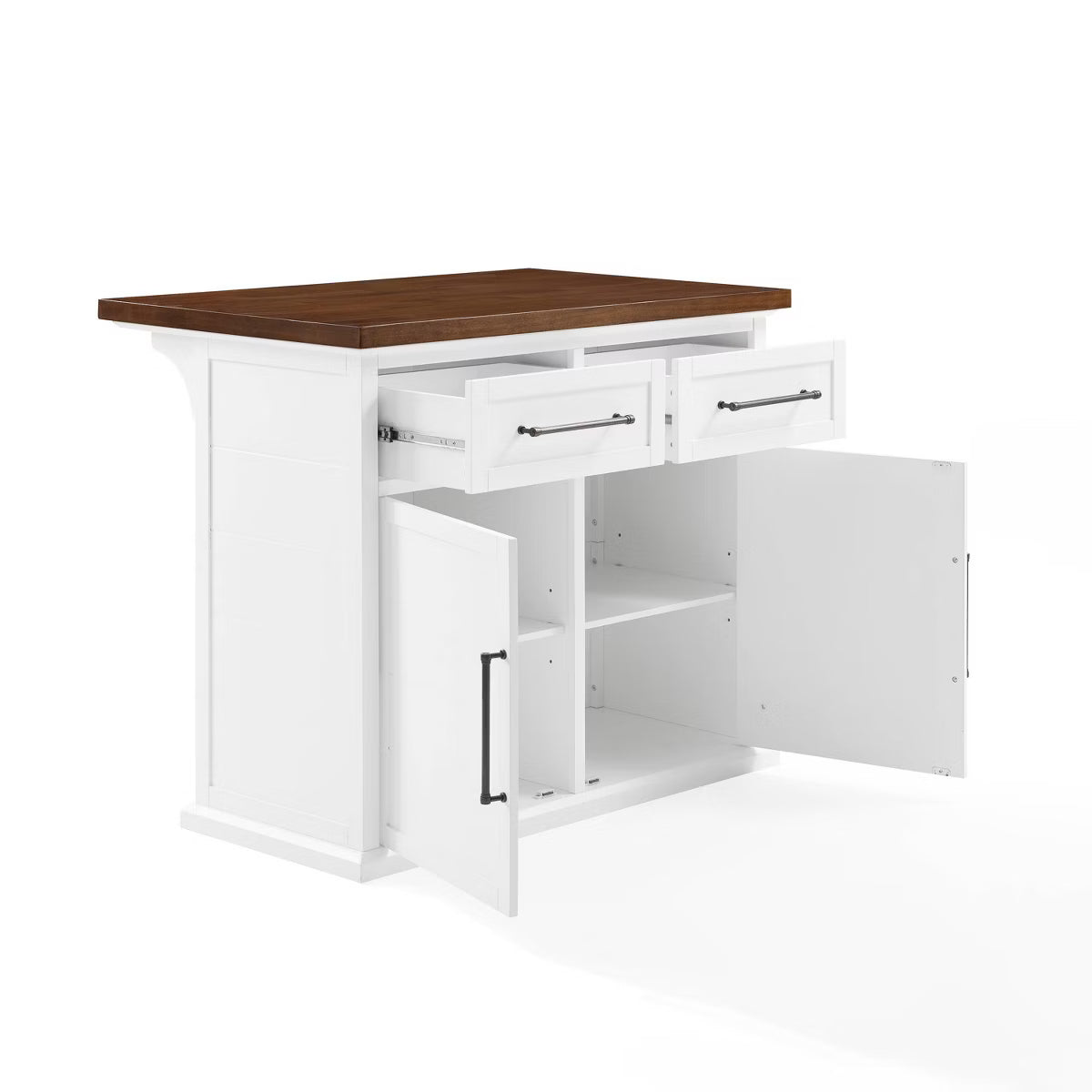 Kitchen Island – Culinvaro Bartlett Wood Top Kitchen Island White
