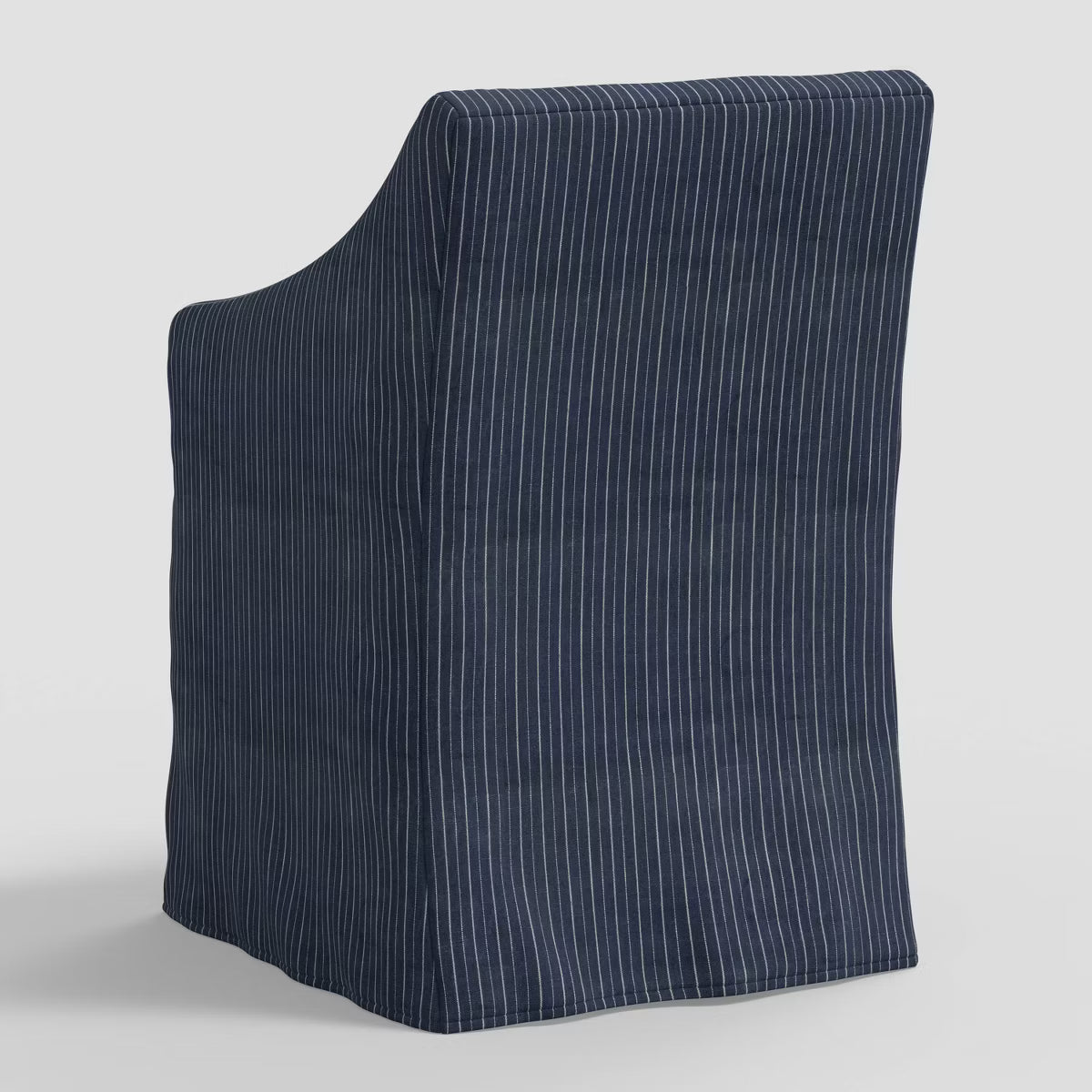Lucy Traditional Sloped Arm Slipcover Dining Chair in Pinstripe