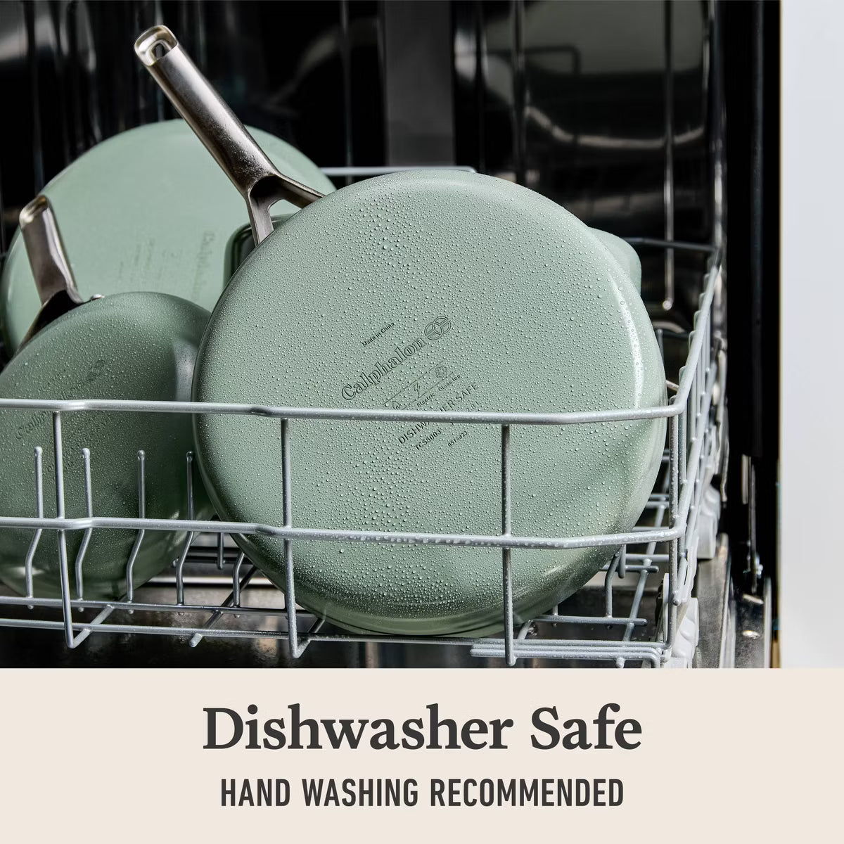 Saute Pan – 3qt Ceramic Saute with Lid Ash: Nonstick – Green
