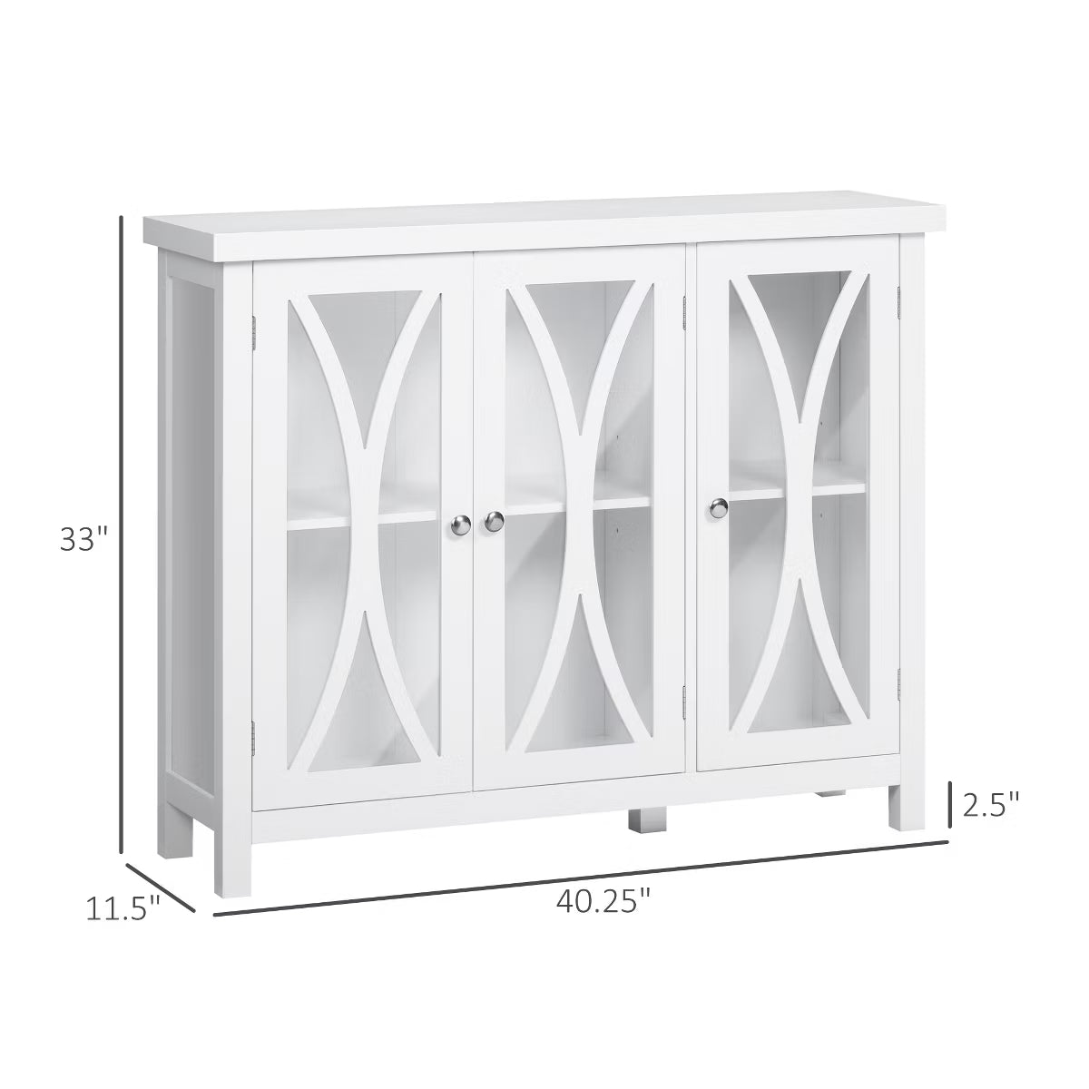 Buffet Cabinet – Culinvaro Buffet Cabinet with 3 Tempered Glass Doors