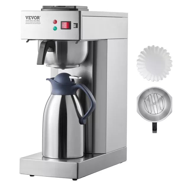 Drip Coffee Maker – 12 Cups Commercial Drip Coffee Maker – Silver