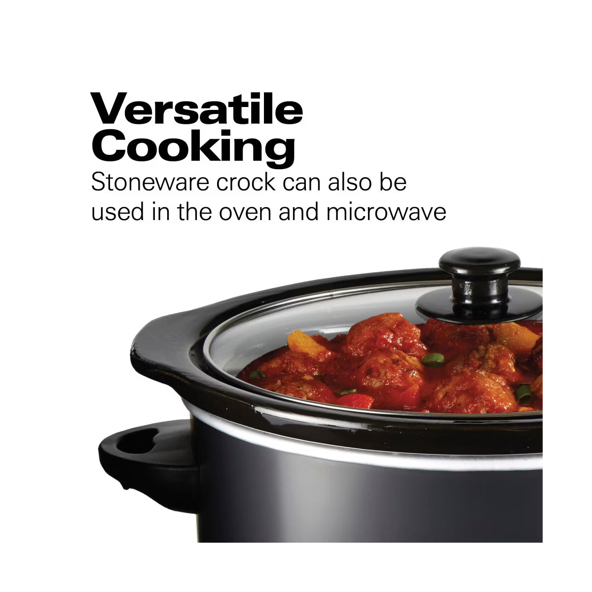 3qt Slow Cooker 33231: 3-Setting Small Appliance – Black