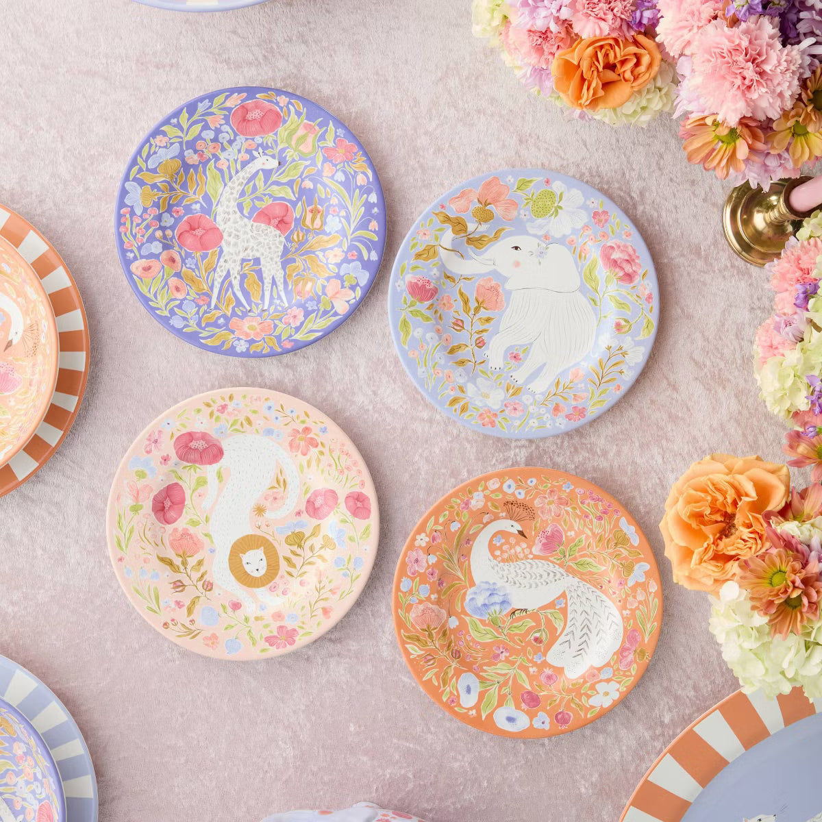 Salad Plate – Culinvaro Menagerie Set of 4 Assorted Salad Plates
