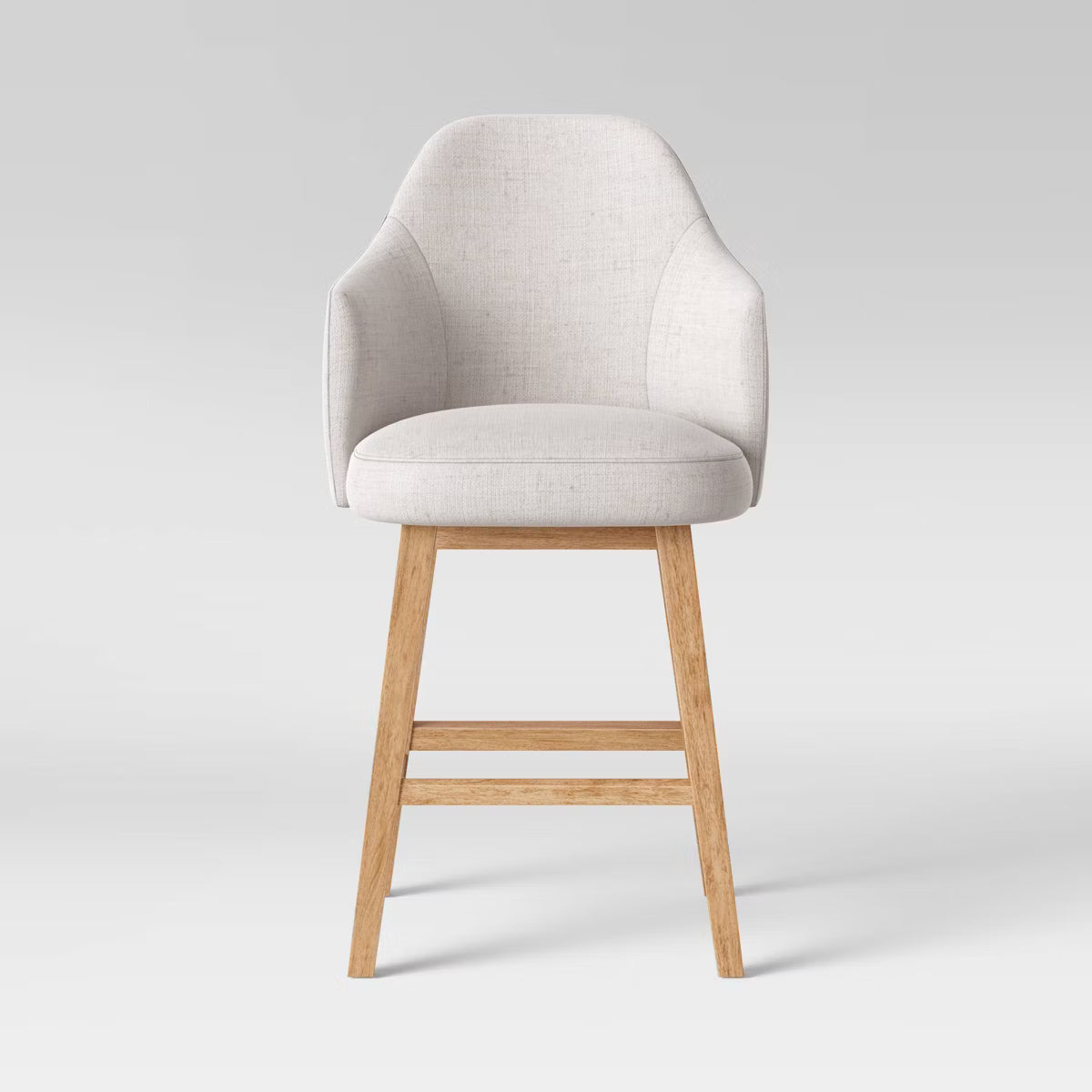 25.2" Kinston Swivel Curved Back Upholstered Counter Height Barstool with Footrest