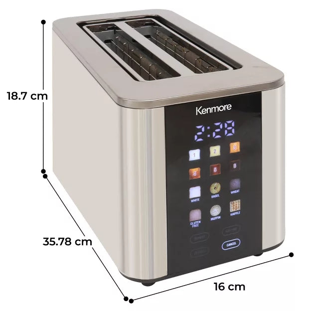 Toaster – 4-Slice Digital Long Slot Toaster with Touch Control St4-Slice – White