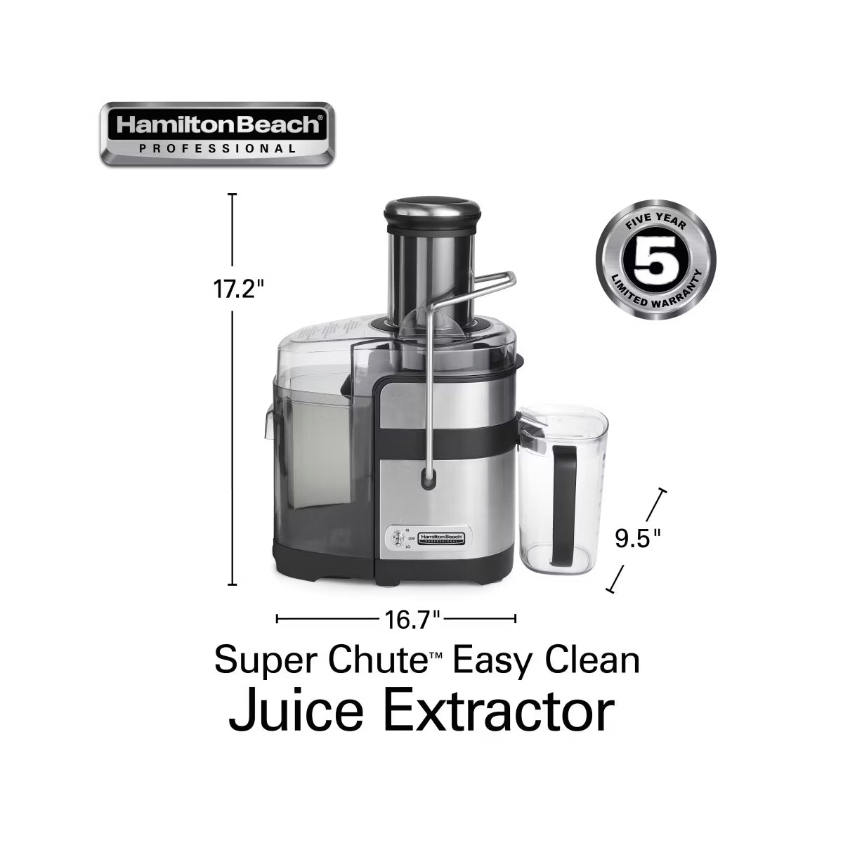 Juicer – Pro XL Juice Extractor 67906: 1100W Juicer Machine, 2 Speeds – Silver