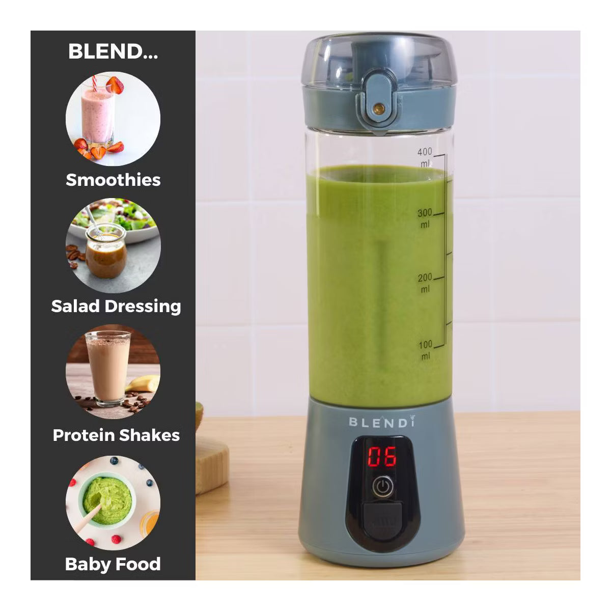 Personal Blender – Personal Blender, 17oz Capacity, 70W – Green