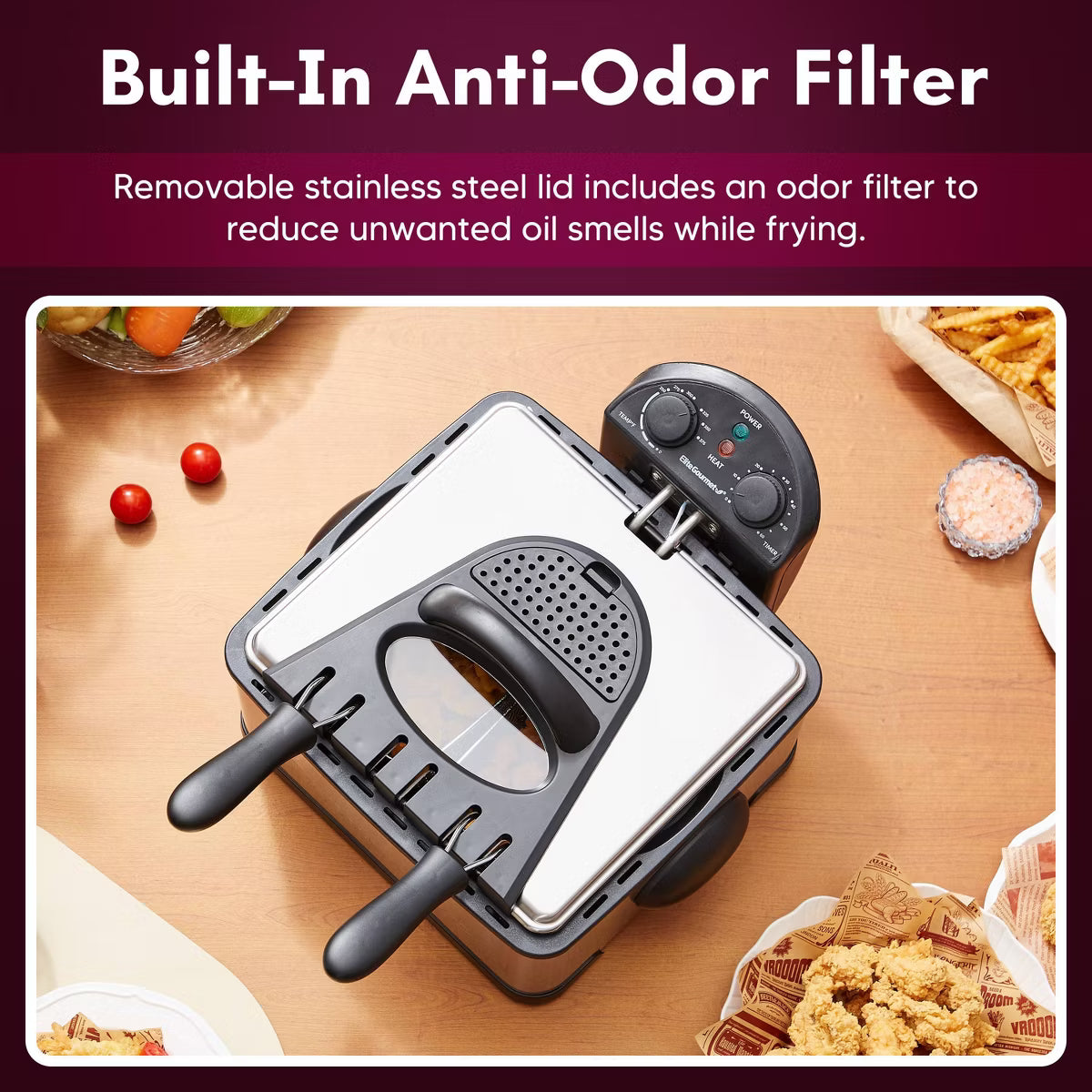 Deep Fryer – 4.5qt Electric Deep Fryer with Dual Baskets – Silver