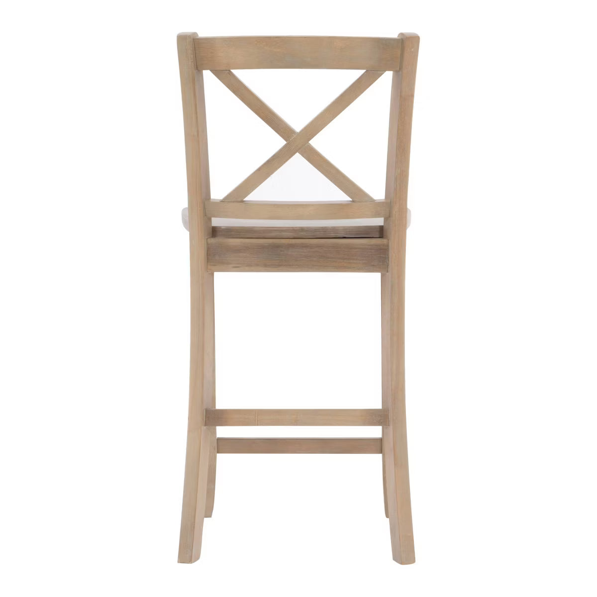 24" Torino Solid Wood Traditional X-Back Counter Height Barstools Gray Wash