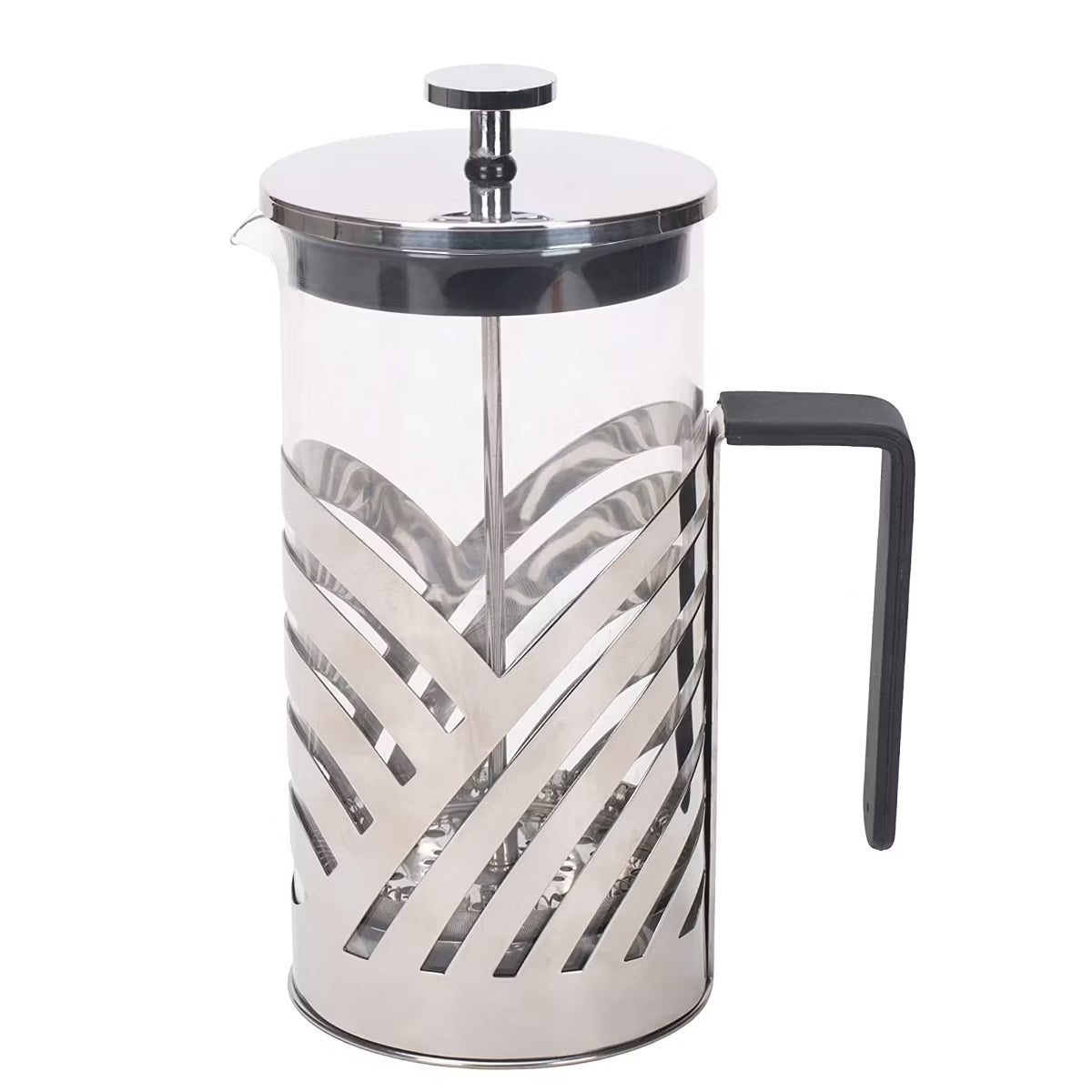French Press – Culinvaro Chrome 1 Liter Large Glass and Stainless Steel French Press Coffee and Loose Leaf Tea Maker