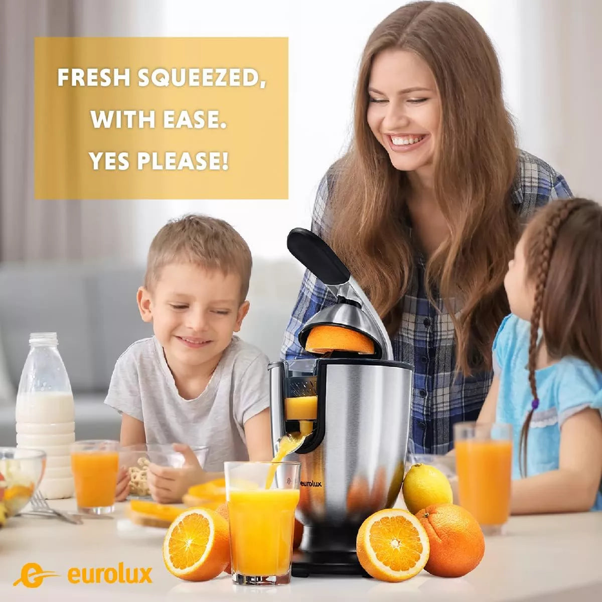 160W Premium Electric Citrus Juicer – Stainless Steel