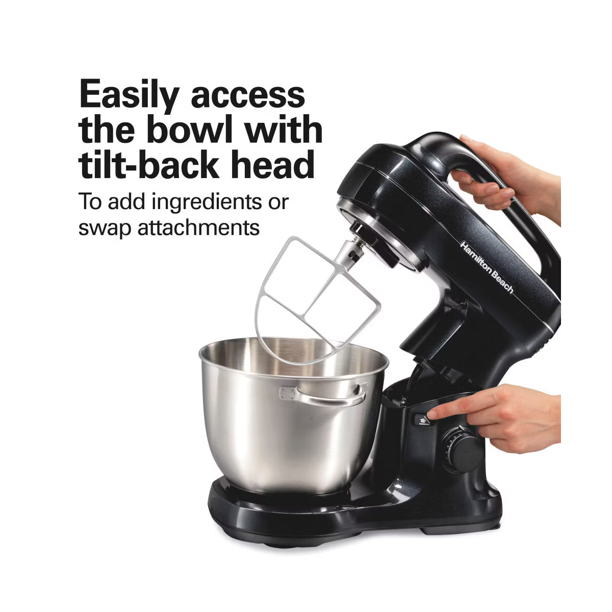 Stand Mixer – 7-Speed Hand Mixer - : 300W Metal Stand Mixer – Black