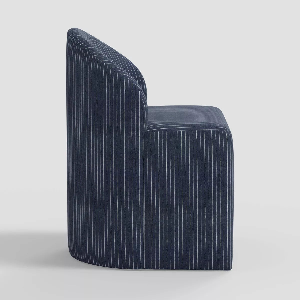 Ella Upholstered Tub Dining Chair in Pinstripe